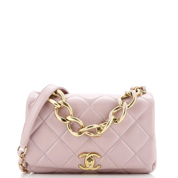 Color Match Flap Bag Quilted Lambskin Mini
