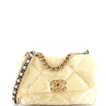 19 Flap Bag Quilted Sequins Medium