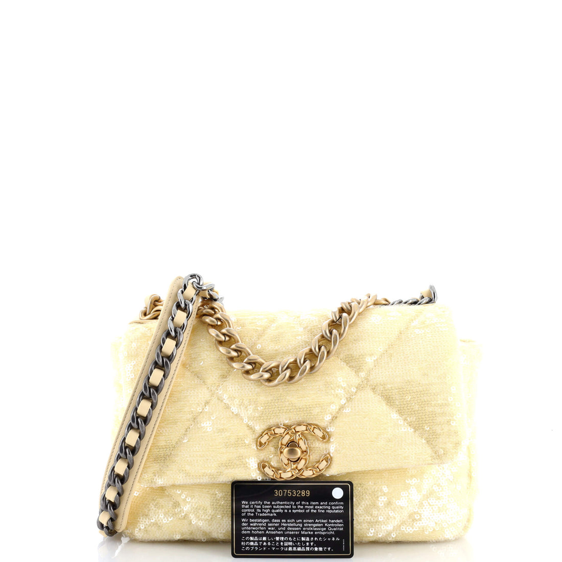 19 Flap Bag Quilted Sequins Medium