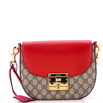 Padlock Saddle Shoulder Bag VS Coated Canvas and Leather Medium
