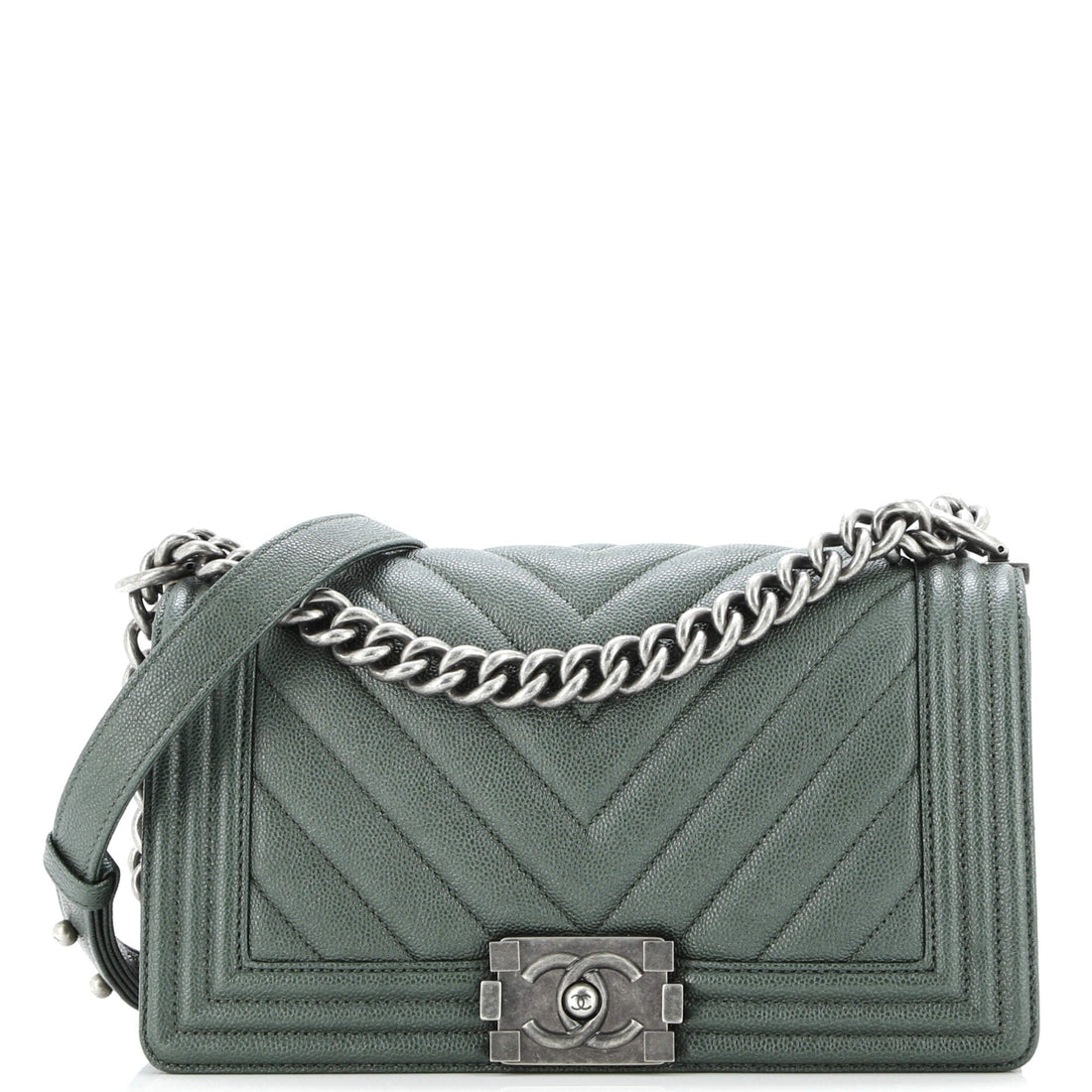 Boy Flap Bag Chevron Caviar Old Medium