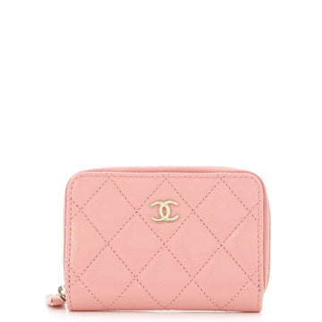 CC Zip Coin Purse Quilted Caviar Small