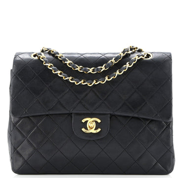 Vintage Square Classic Double Flap Bag Quilted Leather Medium