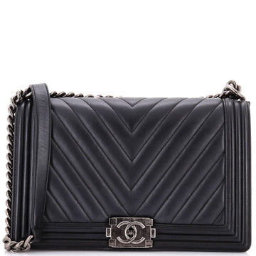 Boy Flap Bag Chevron Lambskin Old Medium