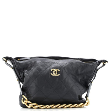 Daily Belted Chain Handle Hobo Quilted Calfskin Medium