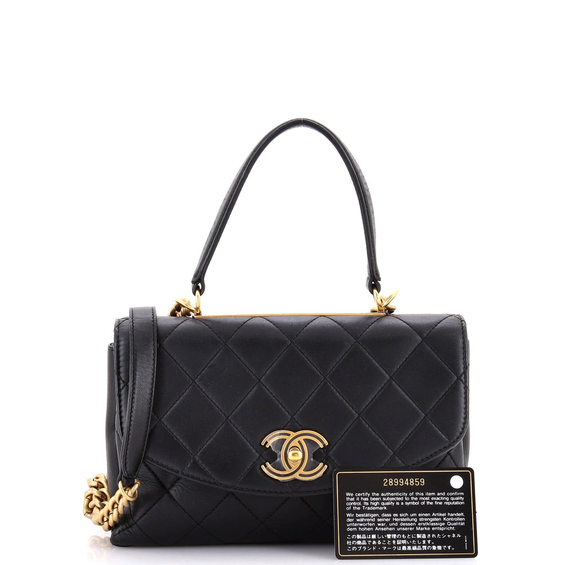 Trendy Spirit Top Handle Bag Quilted Lambskin Medium