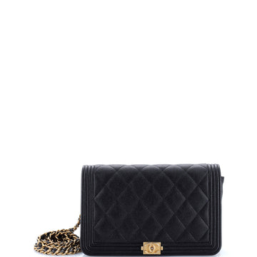 Boy Wallet on Chain Quilted Caviar