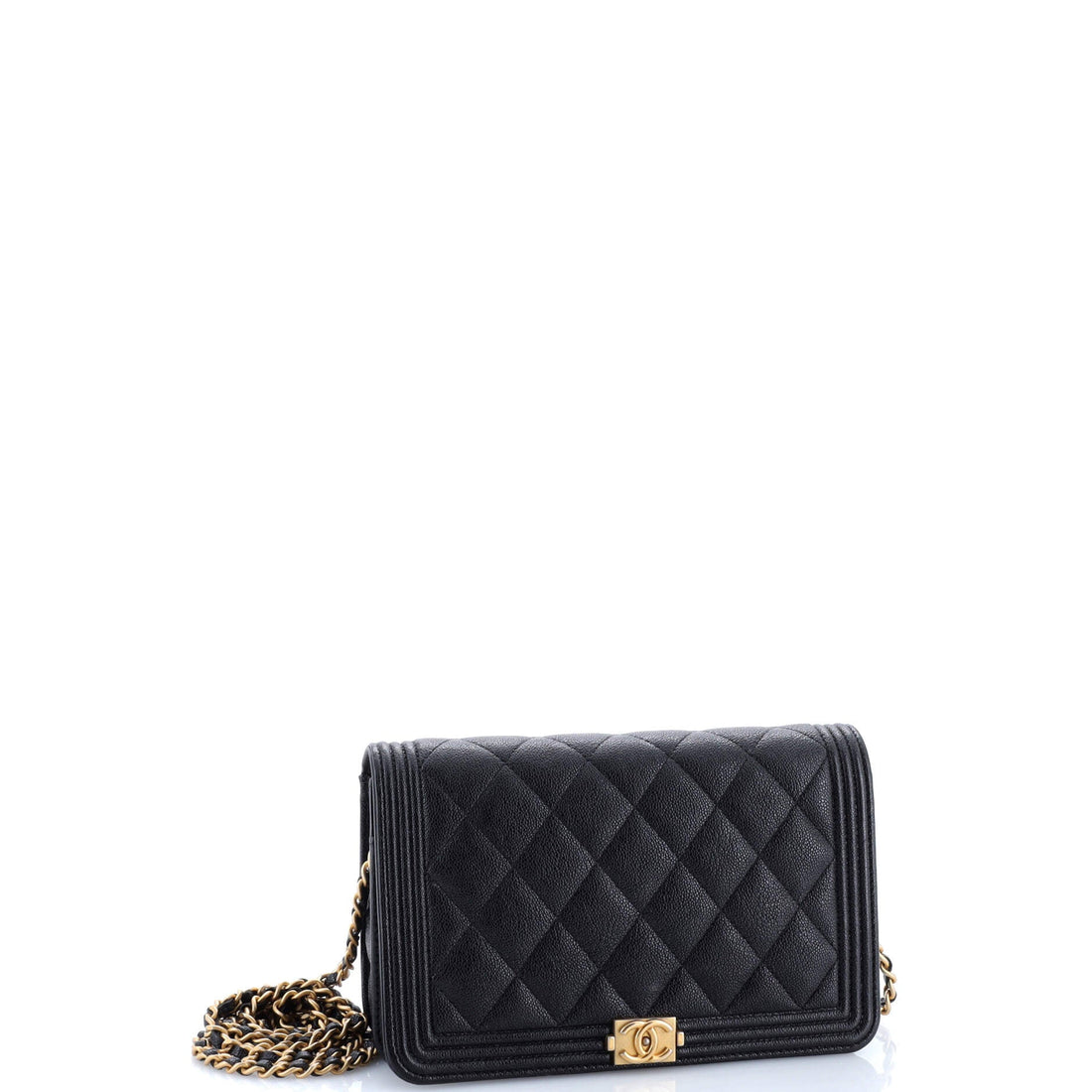 Boy Wallet on Chain Quilted Caviar
