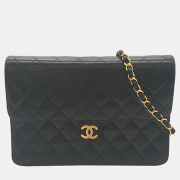 Black CC Quilted Lambskin Single Flap