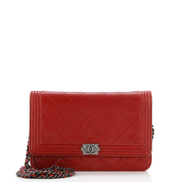 Boy Wallet on Chain Quilted Lambskin