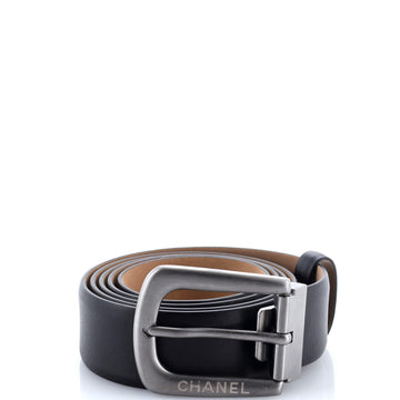Buckle Belt CC Embossed Leather Thin