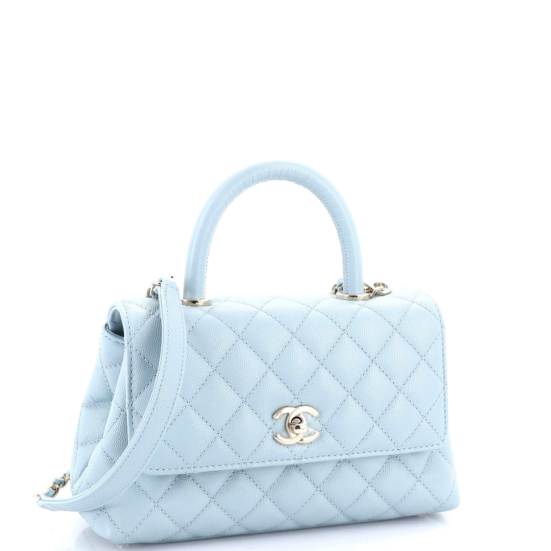 Coco Top Handle Bag Quilted Caviar Mini