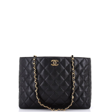 Coco First Shopping Tote Quilted Caviar Small
