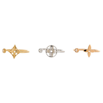 Idylle Blossom Ring Set 18K Tricolor Gold with Diamonds