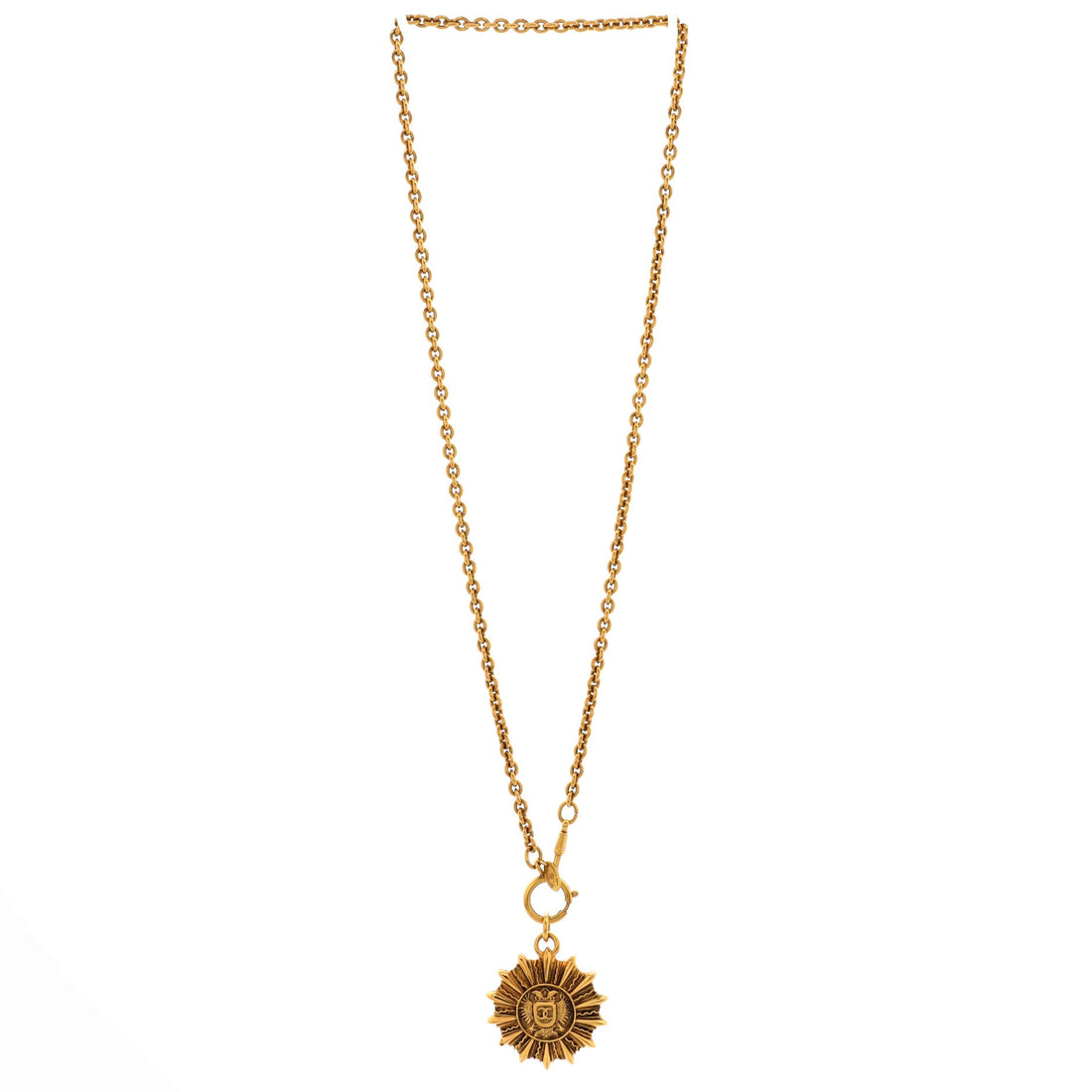 CC Medallion Pendant Necklace Metal