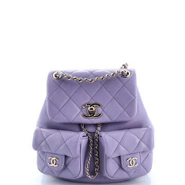 Duma Pockets Drawstring Backpack Quilted Caviar Mini