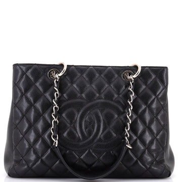 Grand Shopping Tote Quilted Caviar