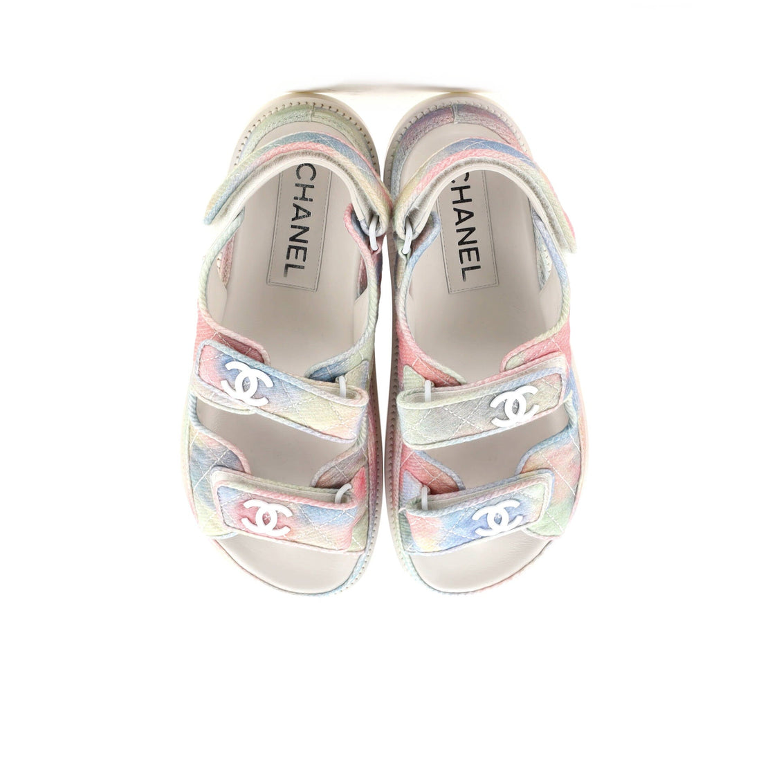 Women's Velcro Dad Sandals Quilted Printed Denim