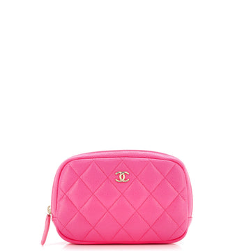 Curvy Cosmetic Pouch Quilted Caviar Small