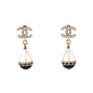 CC Fantasy Teardrop Earrings Metal and Faux Pearls with Crystals and Resin