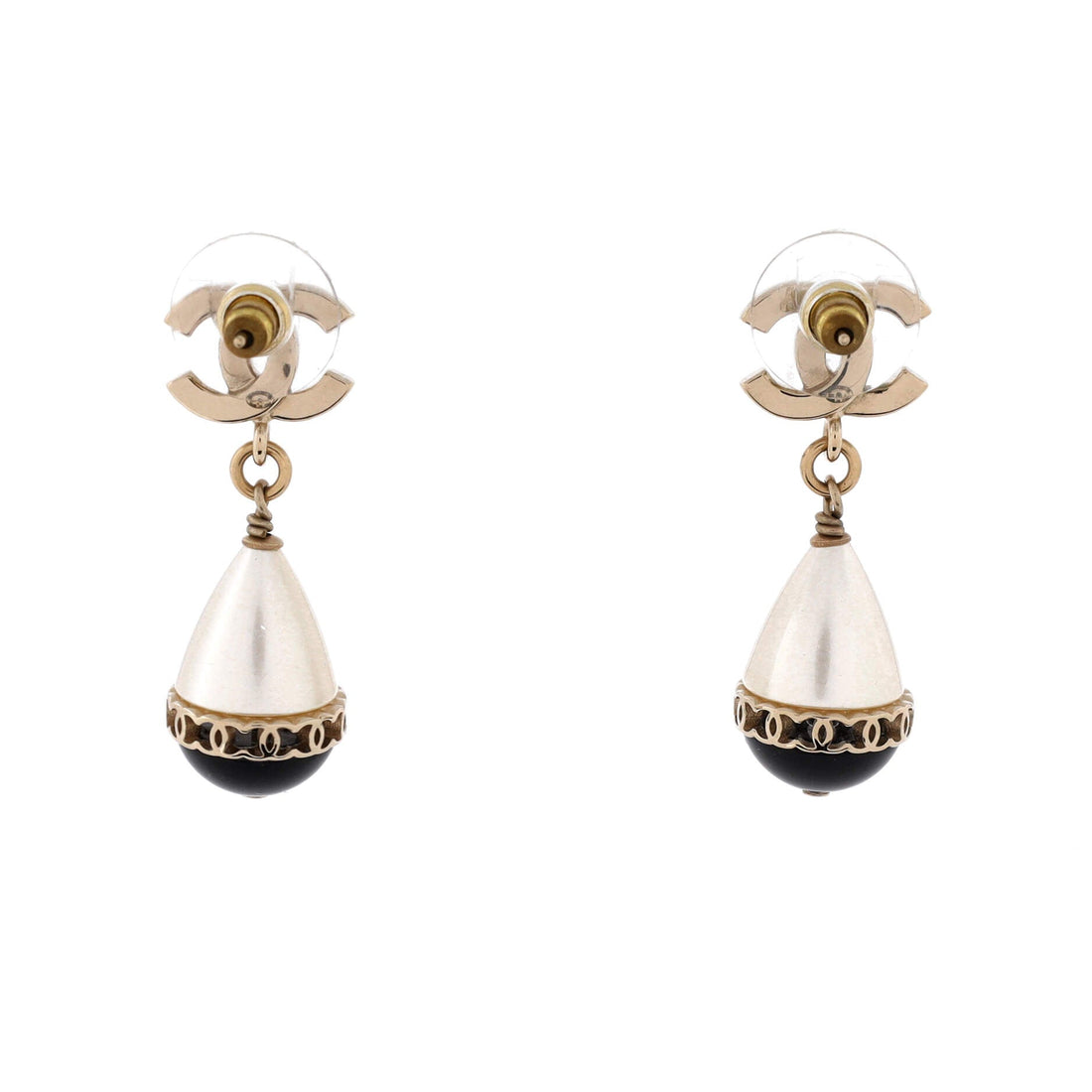 CC Fantasy Teardrop Earrings Metal and Faux Pearls with Crystals and Resin