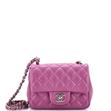 Square Classic Single Flap Bag Quilted Lambskin Mini