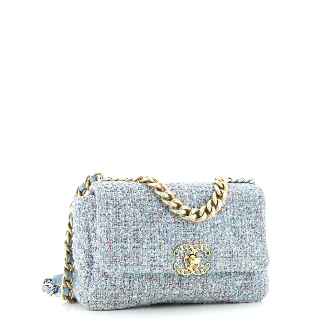 19 Flap Bag Quilted Tweed Medium