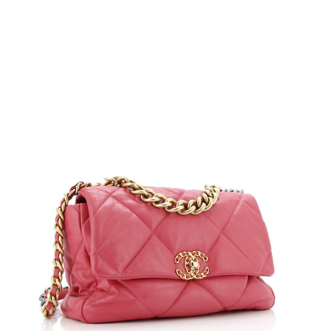 19 Flap Bag Quilted Leather Large