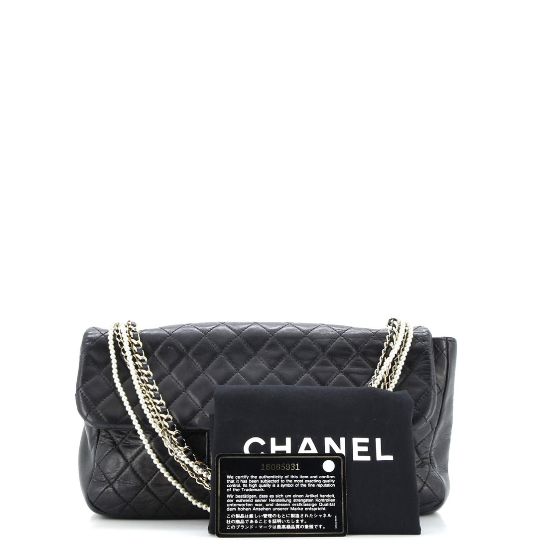 Westminster Pearl Chain Flap Bag Quilted Lambskin Medium