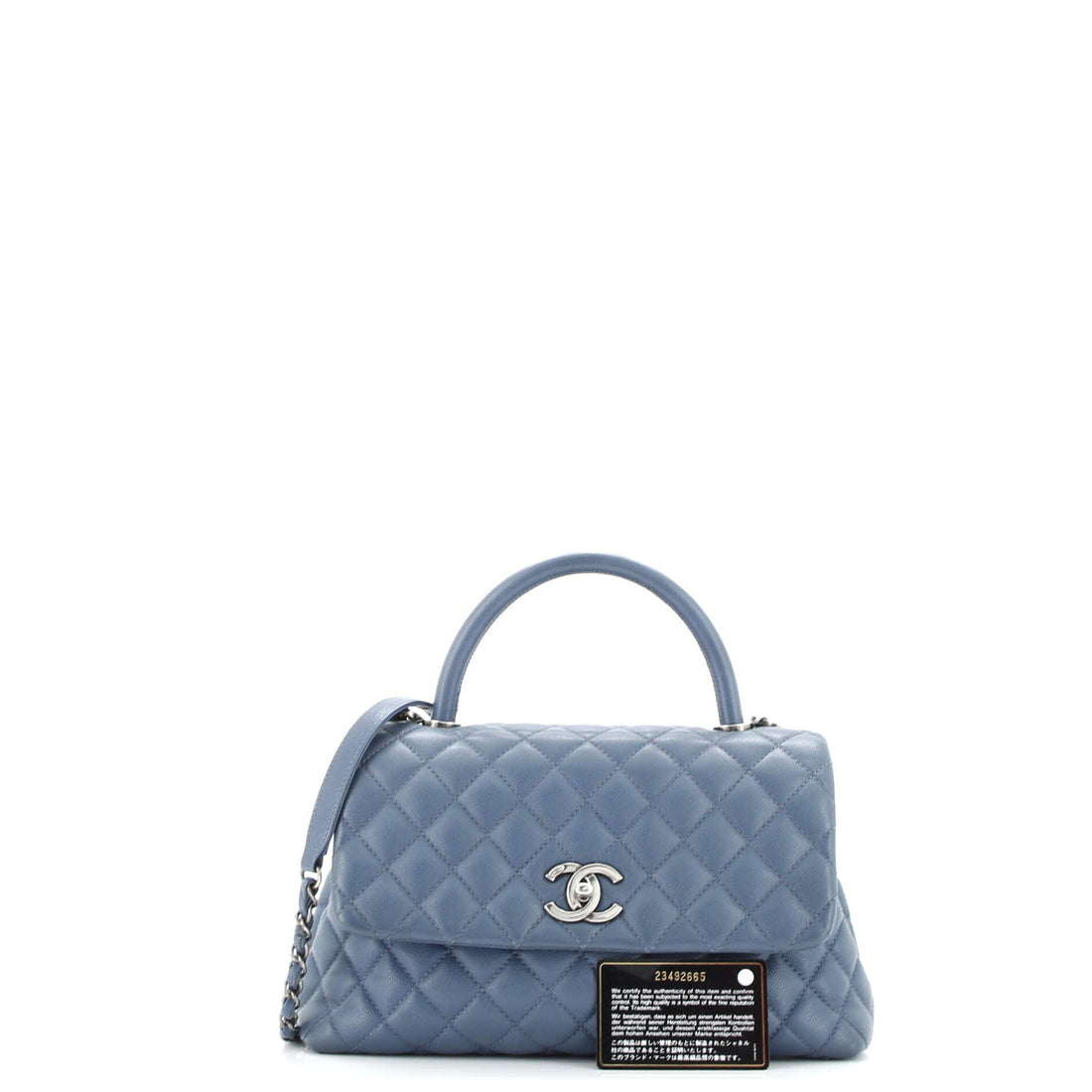 Coco Top Handle Bag Quilted Caviar Small