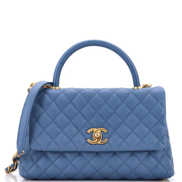 Coco Top Handle Bag Quilted Caviar Small