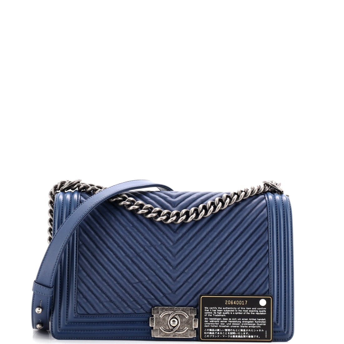 Boy Flap Bag Chevron Wrinkled Lambskin New Medium