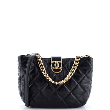 CC Chain Hobo Quilted Lambskin Small