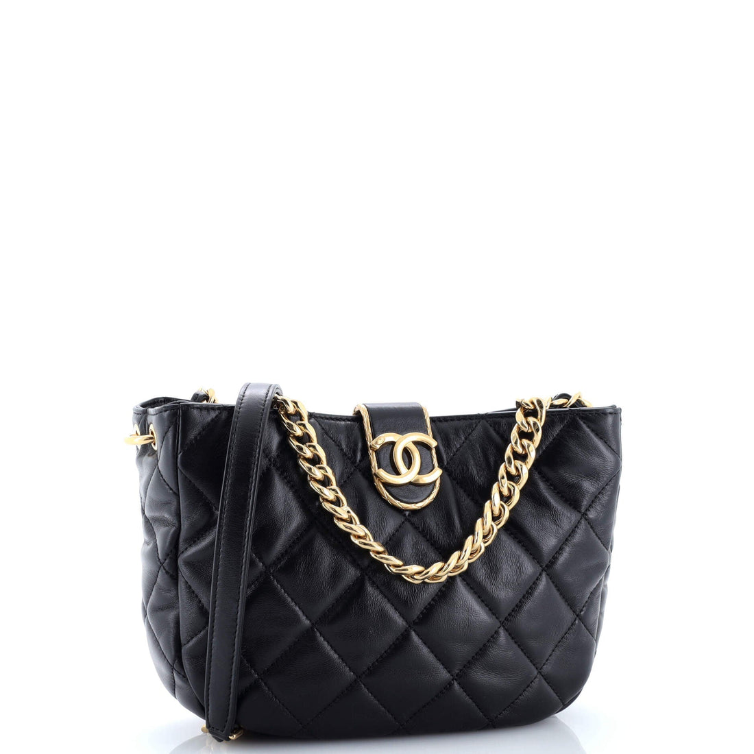 CC Chain Hobo Quilted Lambskin Small