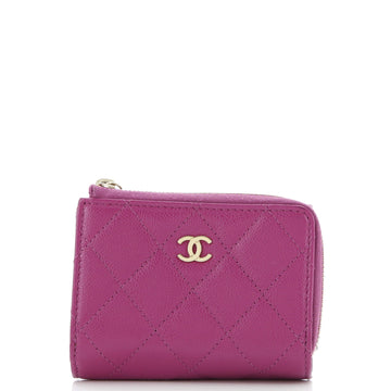 CC Zip Trifold Wallet Quilted Caviar Compact