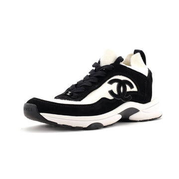 Women's CC Low-Top Sneakers Suede and Knit Fabric