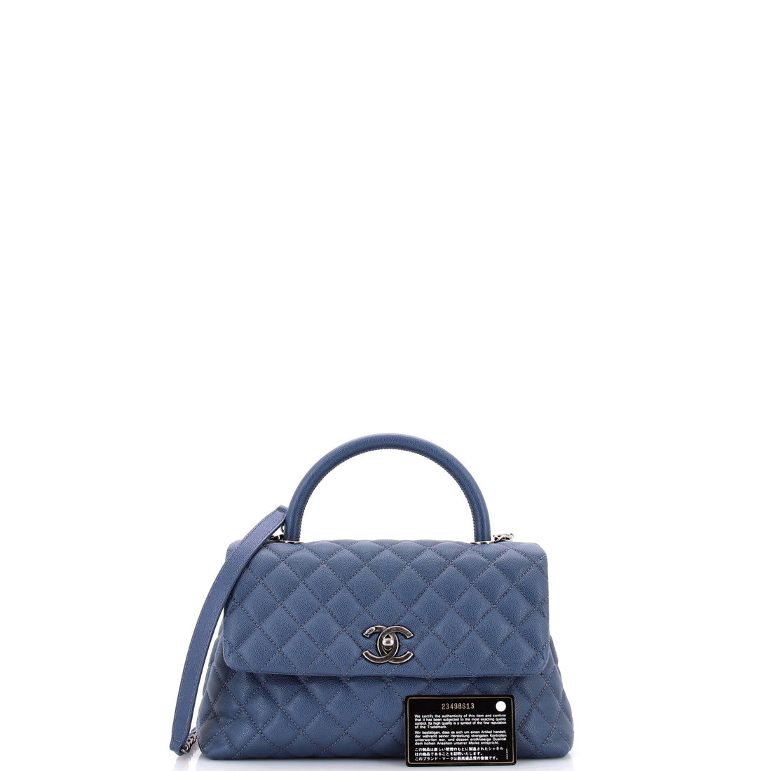 Coco Top Handle Bag Quilted Caviar Small