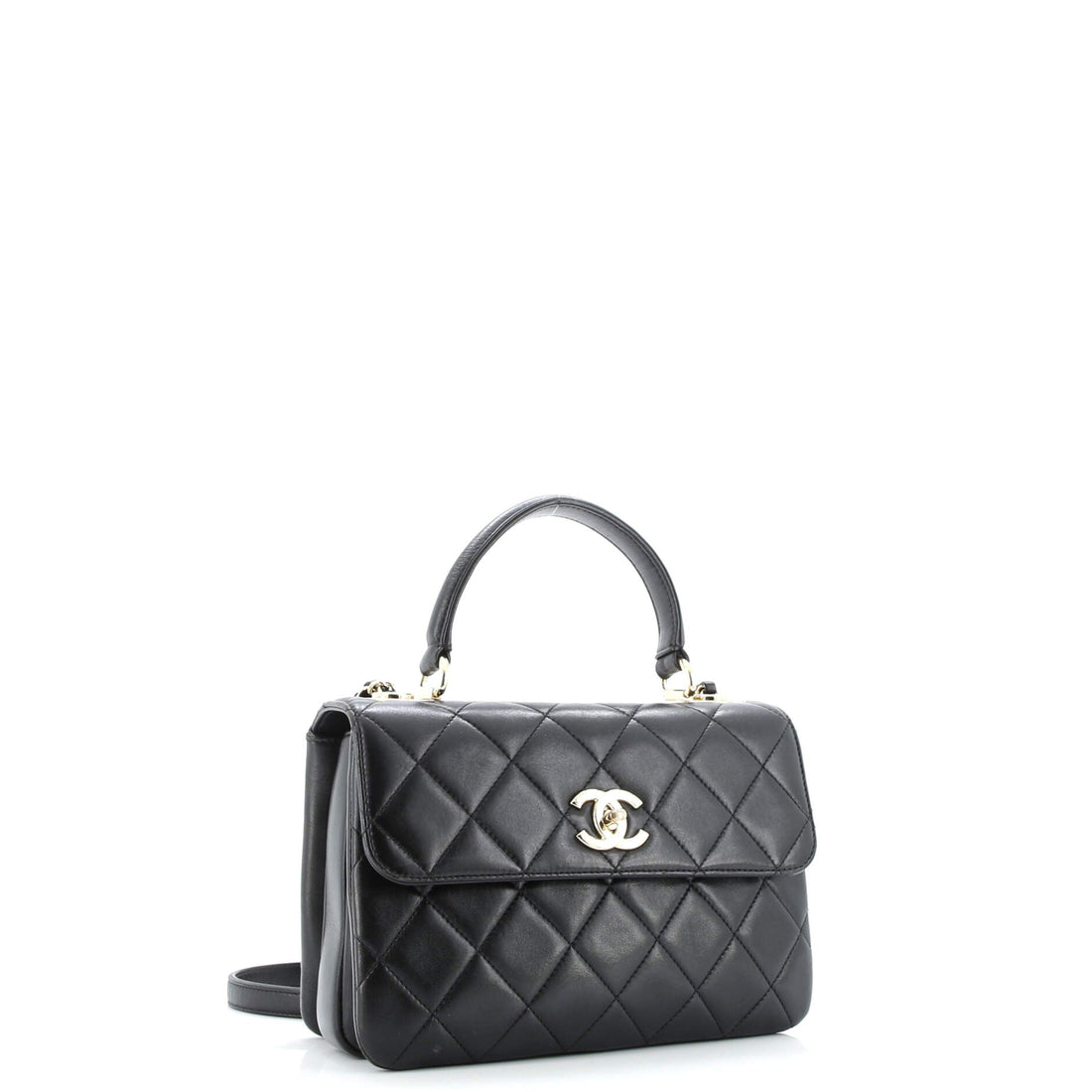 Trendy CC Top Handle Bag Quilted Lambskin Small