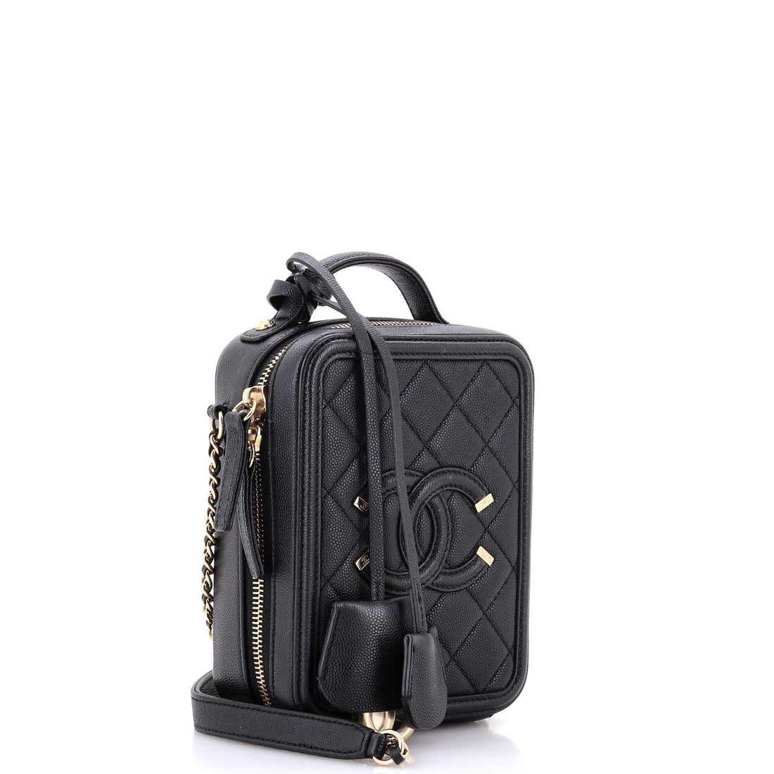 Filigree Vertical Vanity Case Quilted Caviar