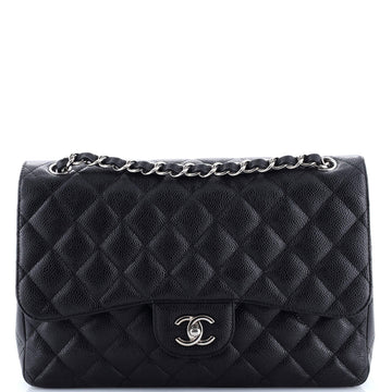 Vintage Classic Double Flap Bag Quilted Caviar Jumbo