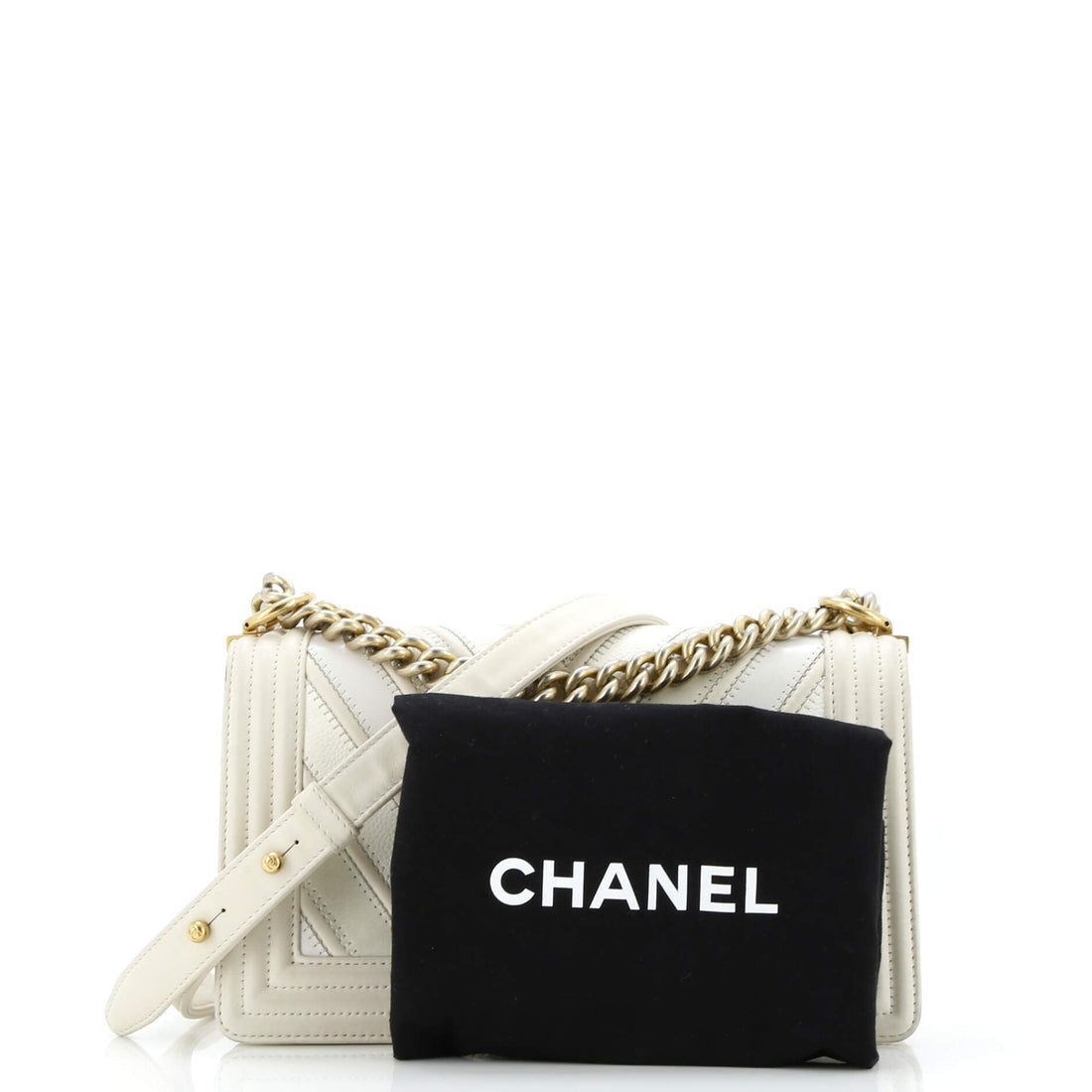 Boy Flap Bag Chevron Caviar and Calfskin Old Medium