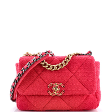 19 Flap Bag Quilted Tweed Medium