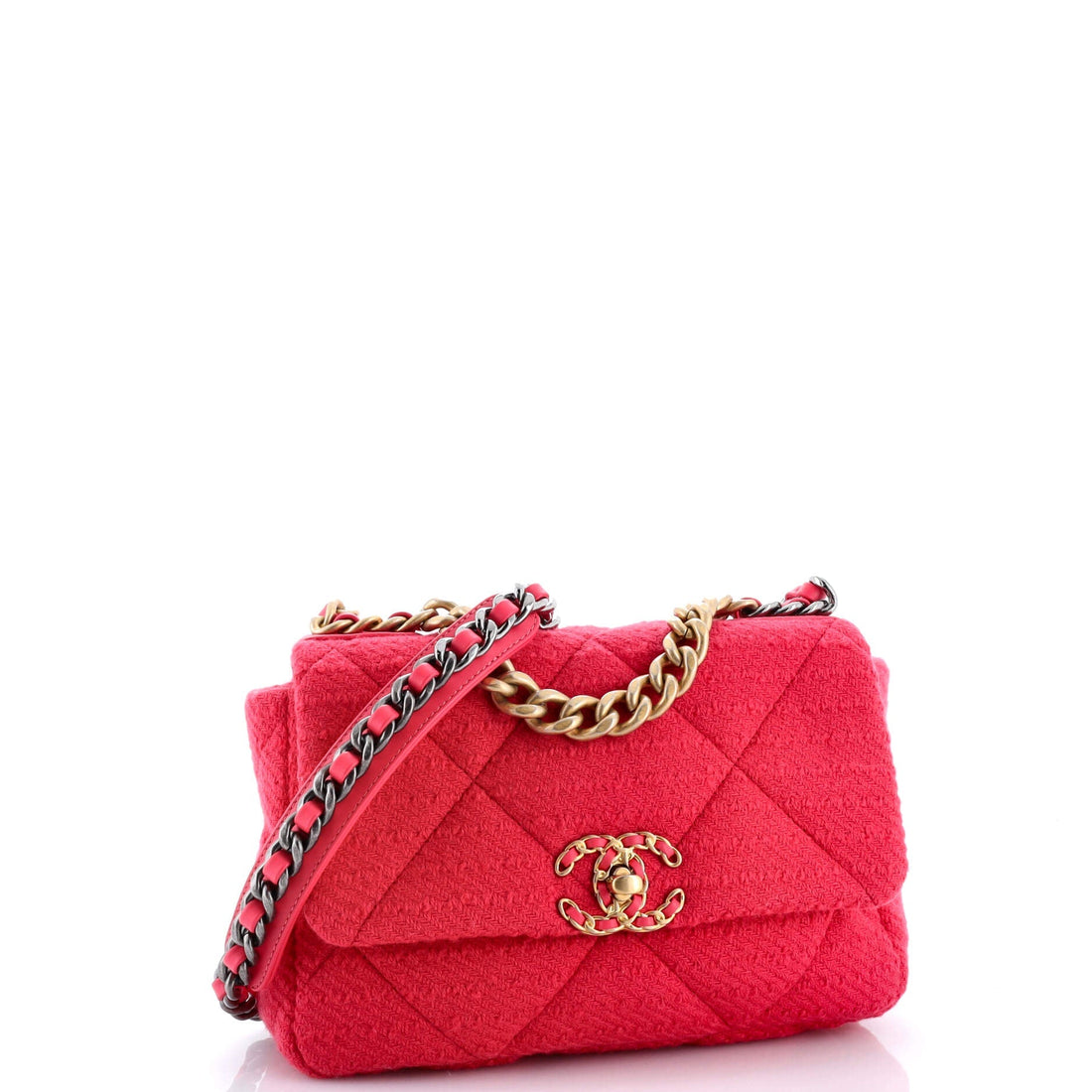 19 Flap Bag Quilted Tweed Medium