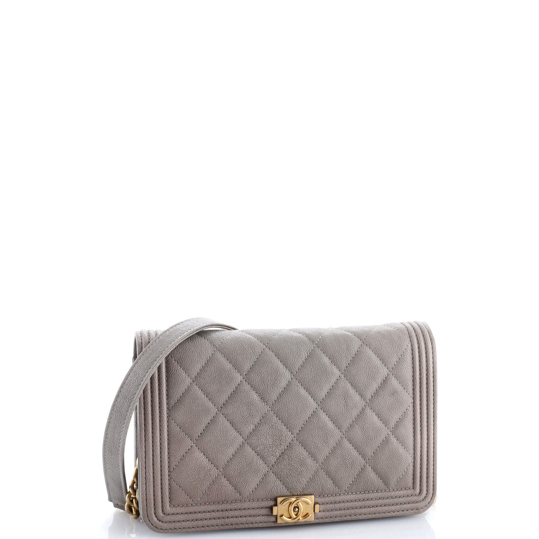 Boy Wallet on Chain Quilted Caviar