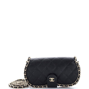 Chain Around Sunglasses Case with Chain Quilted Caviar