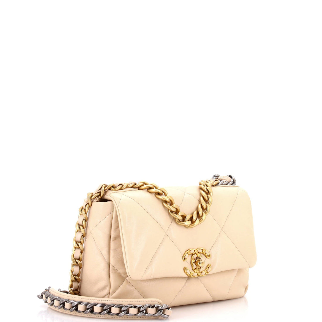 19 Flap Bag Quilted Leather Medium