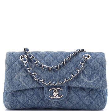 Classic Single Flap Bag Quilted CC Printed Denim Medium