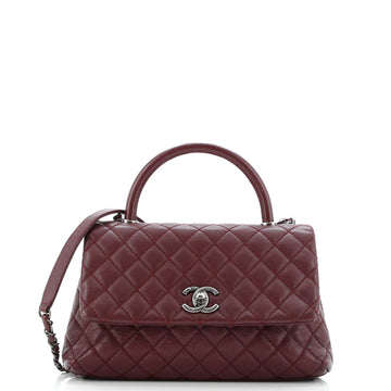 Coco Top Handle Bag Quilted Caviar Small