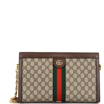 GUCCI Ophidia Chain Shoulder Bag GG Coated Canvas Medium