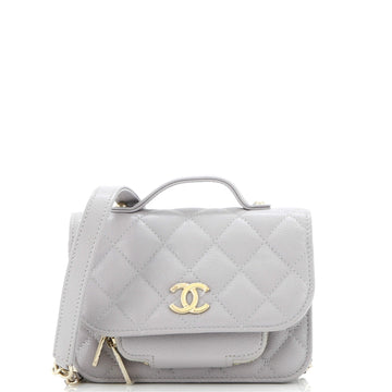 Business Affinity Flap Clutch with Chain Quilted Caviar